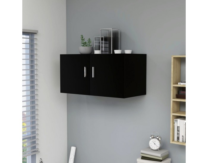Sonata Шкаф за стена, черен, 80x39x40 см, ПДЧ