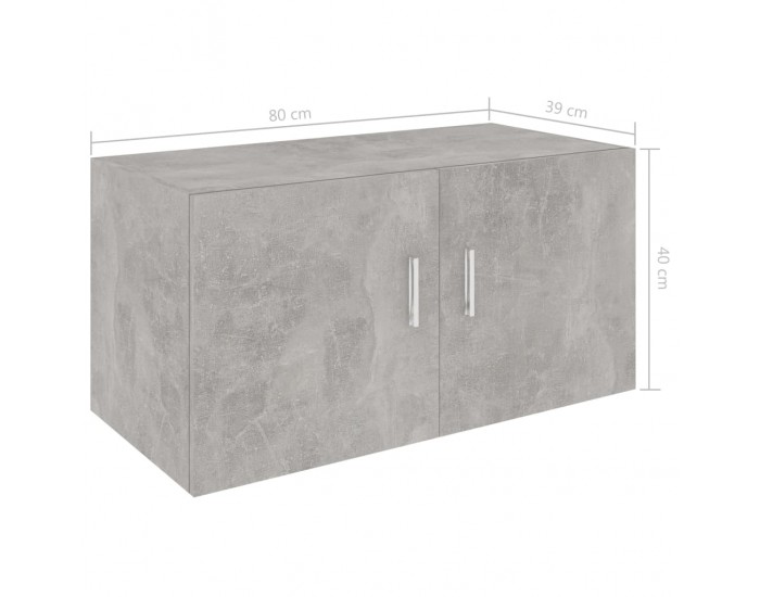 Sonata Шкаф за стена, бетонно сиво, 80x39x40 см, ПДЧ