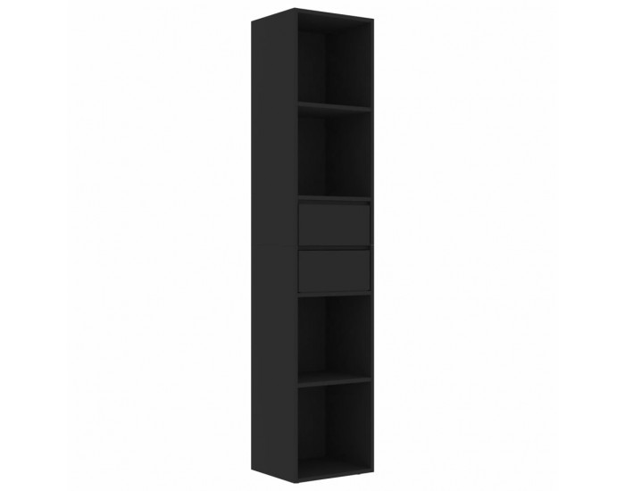 Sonata Шкаф библиотека, черен, 36x30x171 см, ПДЧ