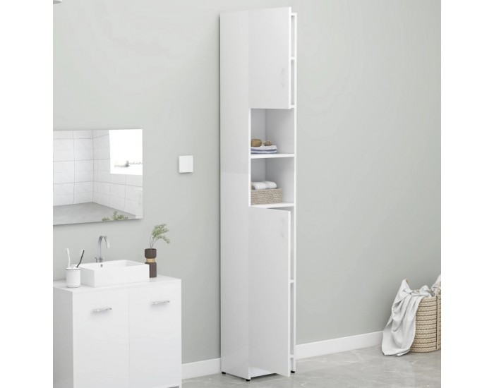 Sonata Шкаф за пералня, бял, 32x25,5x190 см, ПДЧ