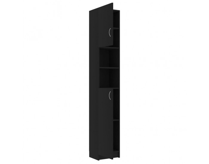 Sonata Шкаф за пералня, черен, 32x25,5x190 см, ПДЧ