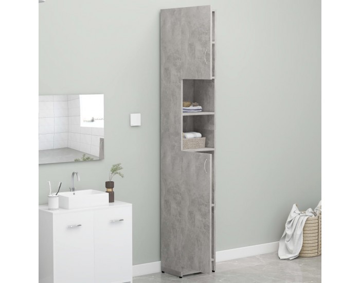 Sonata Шкаф за пералня, бетонно сив, 32x25,5x190 см, ПДЧ