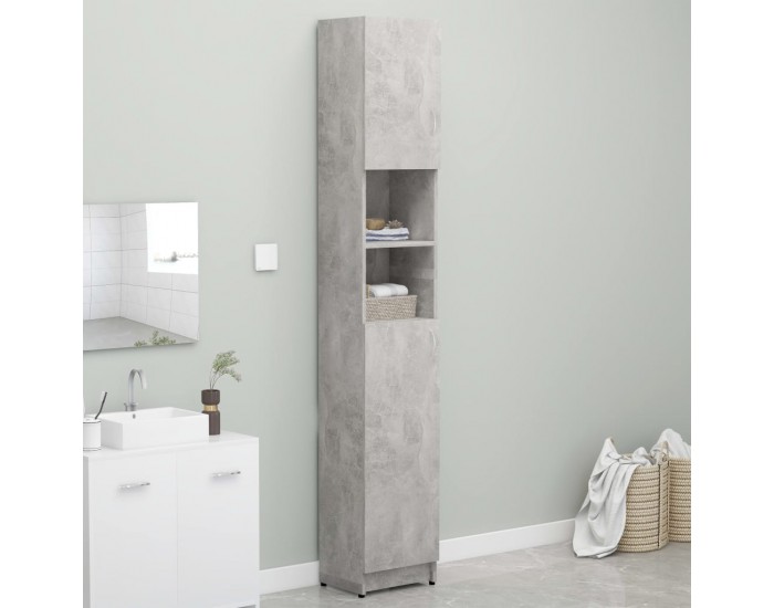 Sonata Шкаф за пералня, бетонно сив, 32x25,5x190 см, ПДЧ