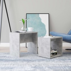 Sonata H Комплект маси за кафе бетонно сив 48x30x45 см инженерно дърво - Холни маси