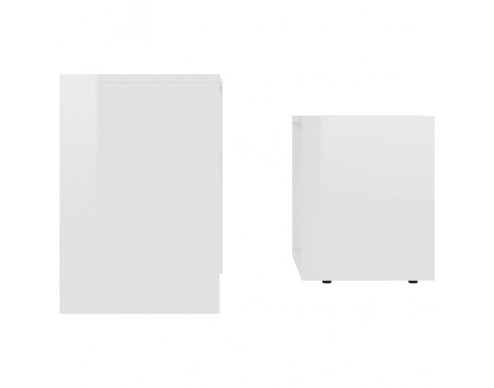 Sonata Комплект маси за кафе, бял гланц, 48x30x45 см, ПДЧ
