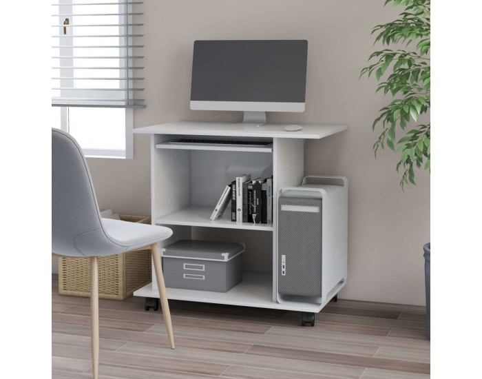 Sonata Компютърно бюро, бяло, 80x50x75 см, ПДЧ