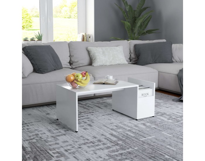 Sonata H Маса за кафе, бяла, 90x45x35 см, инженерно дърво