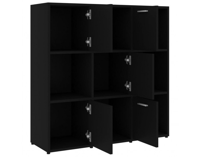Sonata Шкаф библиотека, черен, 90x30x90 см, ПДЧ