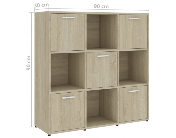 Sonata Шкаф библиотека, дъб сонома, 90x30x90 см, ПДЧ