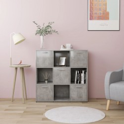 Sonata Шкаф библиотека, бетонно сив, 90x30x90 см, ПДЧ - Шкафове, Витрини, Модулни секции
