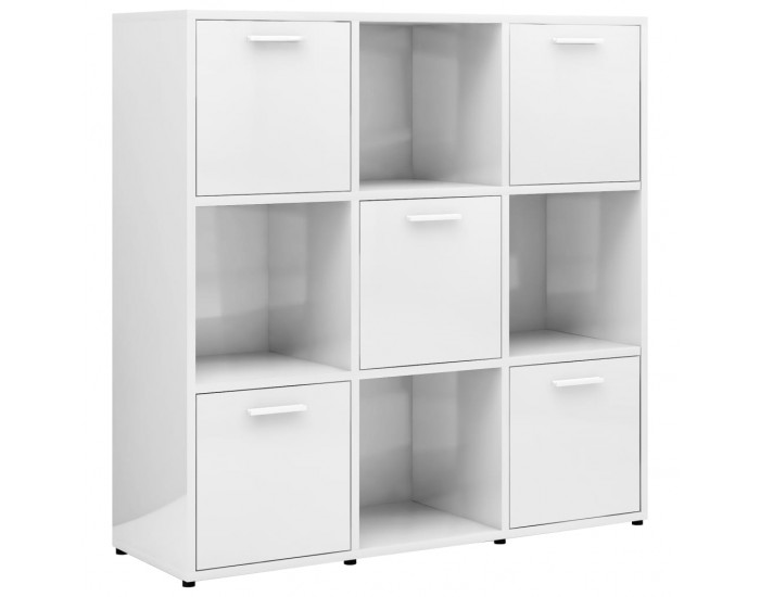 Sonata Шкаф библиотека, бял гланц, 90x30x90 см, ПДЧ Sonata Шкаф библиотека, бял гланц, 90x30x90 см, ПДЧ