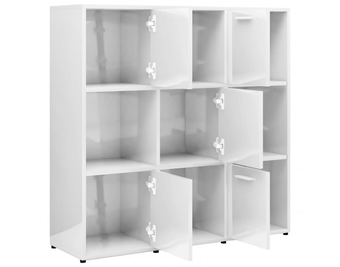 Sonata Шкаф библиотека, бял гланц, 90x30x90 см, ПДЧ Sonata Шкаф библиотека, бял гланц, 90x30x90 см, ПДЧ