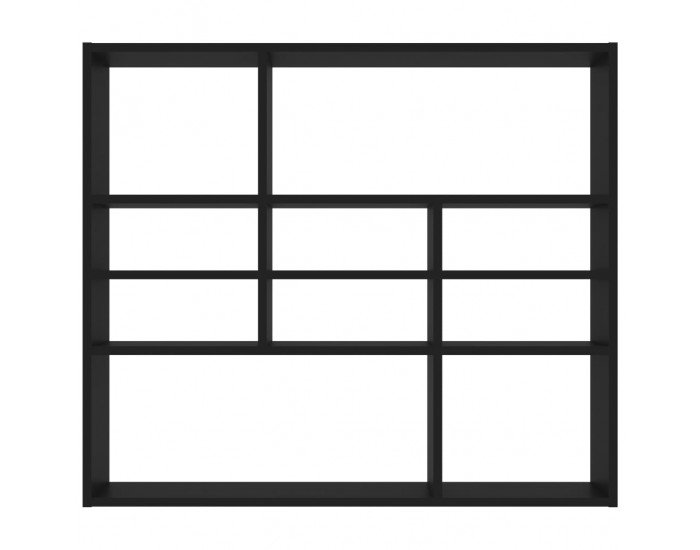 Sonata Стенен рафт, черен, 90x16x78 см, ПДЧ