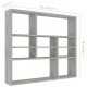 Sonata Стенен рафт, бетонно сив, 90x16x78 см, ПДЧ