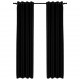 Sonata Затъмняващи завеси имитация лен с отвори 2 бр черни 140x245 см
