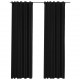 Sonata Затъмняваща завеса с куки, имитираща лен, антрацит, 290x245 см