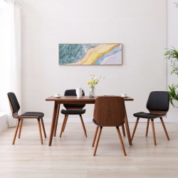 Sonata Трапезни столове, 4 бр, черни, изкуствена кожа - Трапезни столове