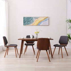 Sonata Трапезни столове, 4 бр, сиви, текстил - Трапезни столове