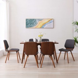 Sonata Трапезни столове, 6 бр, сиви, текстил - Трапезни столове