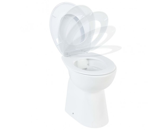 Sonata Висока тоалетна без ръб плавно затваряне +7 см керамика бяла