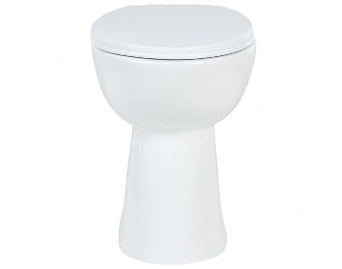 Sonata Висока тоалетна без ръб плавно затваряне +7 см керамика бяла