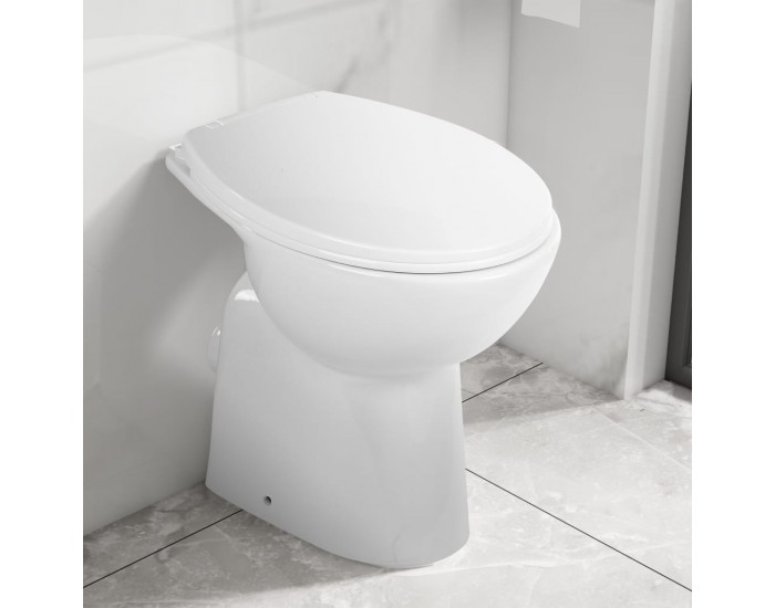 Sonata Висока тоалетна без ръб плавно затваряне +7 см керамика бяла
