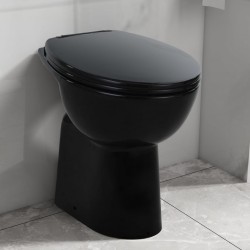 Sonata Висока тоалетна без ръб плавно затваряне +7 см керамика черна - Баня