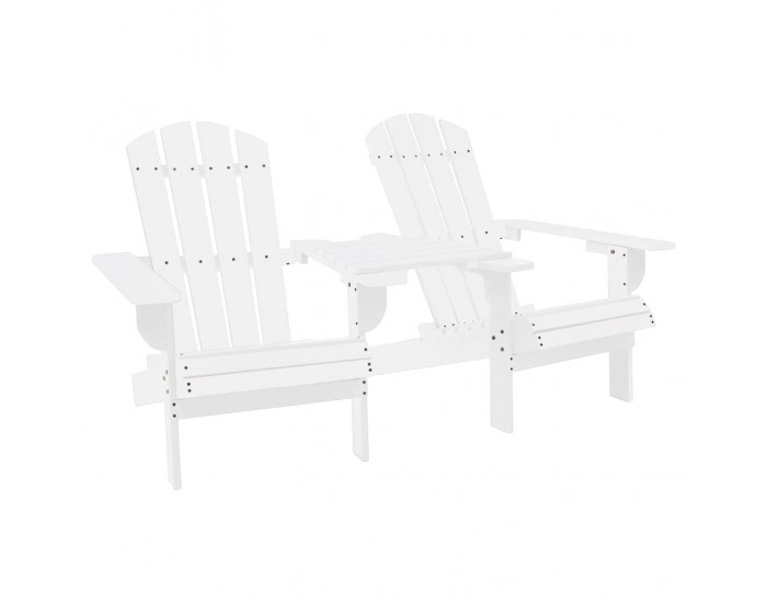 Sonata Градински стол "Адирондак", чам масив, бял