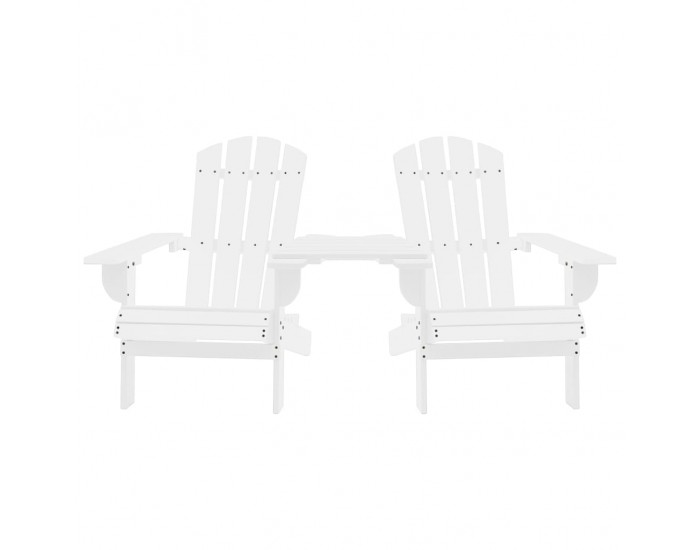 Sonata Градински стол "Адирондак", чам масив, бял