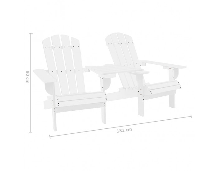 Sonata Градински стол "Адирондак", чам масив, бял