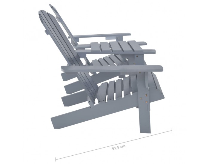 Sonata Градински стол "Адирондак", чам масив, сив