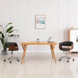 Sonata Въртящ офис стол, сив, извито дърво и текстил - Столове