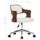 Sonata Въртящ офис стол, бял, извито дърво и изкуствена кожа