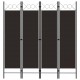Sonata Параван за стая, 4 панела, кафяв, 160x180 см