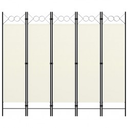 Sonata Параван за стая, 5 панела, кремавобял, 200x180 см - Електроуреди и Аксесоари за Всекидневната