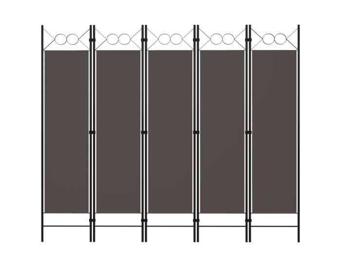 Sonata Параван за стая, 5 панела, антрацит, 200x180 см