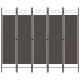 Sonata Параван за стая, 5 панела, антрацит, 200x180 см