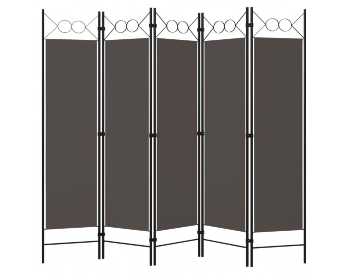Sonata Параван за стая, 5 панела, антрацит, 200x180 см