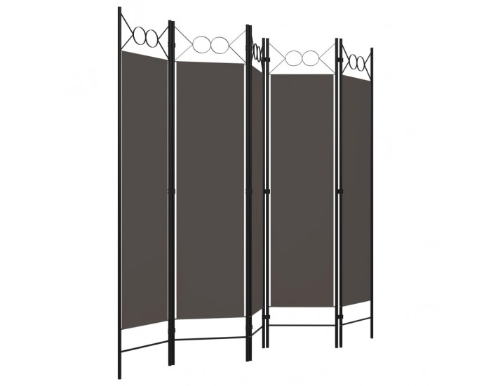 Sonata Параван за стая, 5 панела, антрацит, 200x180 см