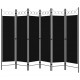 Sonata Параван за стая, 6 панела, черен, 240x180 cм
