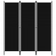 Sonata Параван за стая, 3 панела, черен, 150x180 см