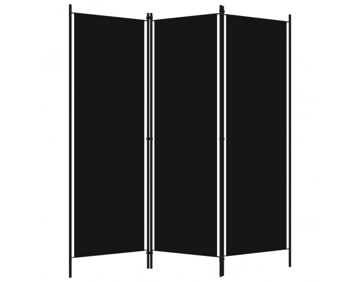 Sonata Параван за стая, 3 панела, черен, 150x180 см