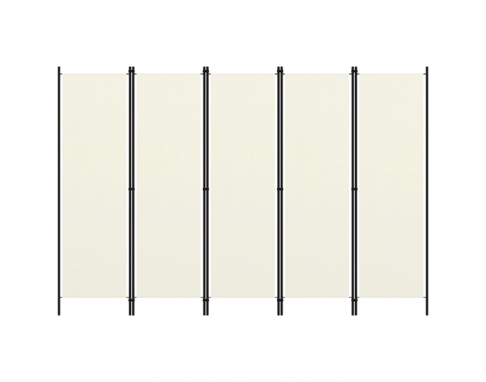 Sonata Параван за стая, 5 панела, кремавобял, 250x180 см