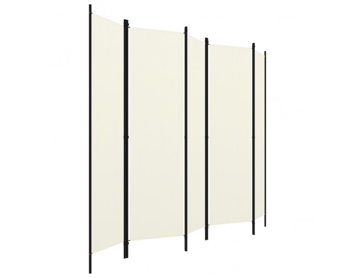 Sonata Параван за стая, 5 панела, кремавобял, 250x180 см