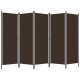Sonata Параван за стая, 5 панела, кафяв, 250x180 см