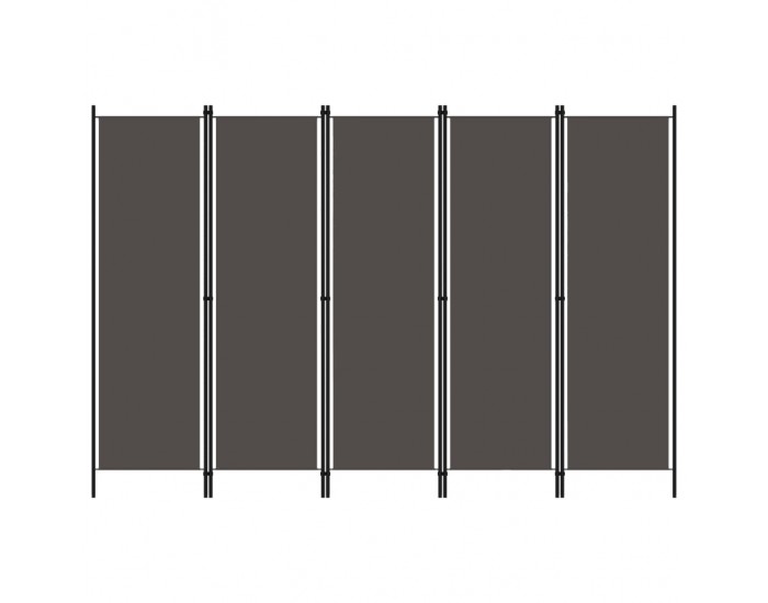 Sonata Параван за стая, 5 панела, антрацит, 250x180 см