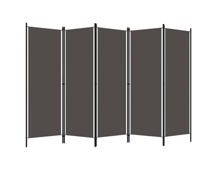 Sonata Параван за стая, 5 панела, антрацит, 250x180 см