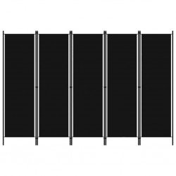 Sonata Параван за стая, 5 панела, черен, 250x180 см - Дневна