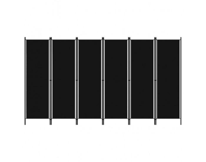 Sonata Параван за стая, 6 панела, черен, 300x180 cм
