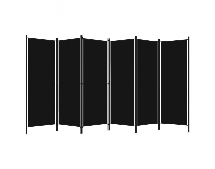 Sonata Параван за стая, 6 панела, черен, 300x180 cм